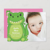恐竜の赤ちゃんシャワーTレックスピンクの少女 ポストカード (正面/裏面)