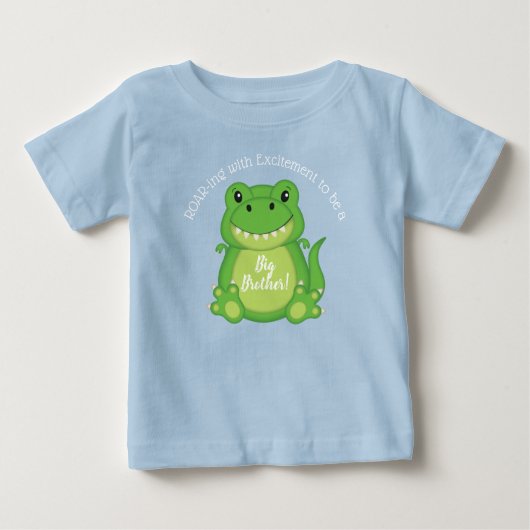 恐竜の赤ちゃんシャワーTレックス ベビーTシャツ (正面)