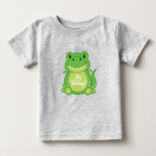 恐竜の赤ちゃんシャワーTレックス ベビーTシャツ (正面)