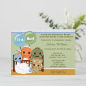 恐竜の赤ちゃん歓迎会のご案内　男の子です　DAPC 招待状 (スタンド正面)