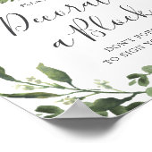 恐竜の赤ちゃん飾シャワーAブロック標識 ポスター (角)