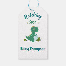 恐竜の赤ちゃん 男の子のシャワー　もうすぐ生まれる！ ギフトタグ