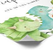 恐竜の赤ん坊のシャワーは、おむつ記号の数を推測 ポスター (角)