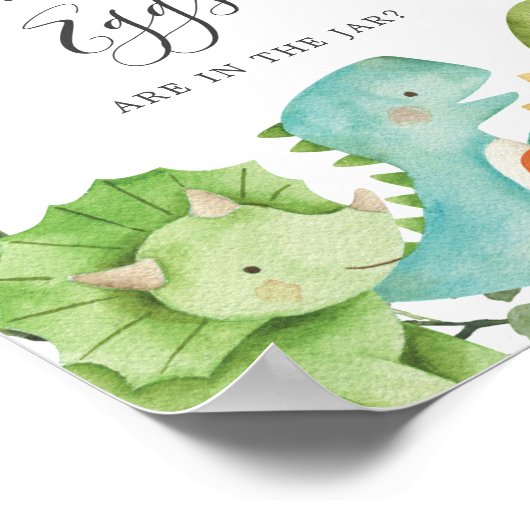 恐竜の赤ん坊のシャワーは、恐竜の卵の数を推測 ポスター (角)