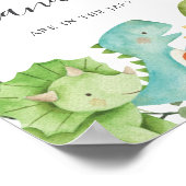 恐竜の赤ん坊のシャワー推測キャンディサインの数 ポスター (角)