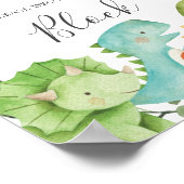 恐竜の赤ん飾坊がブロック記号 ポスター (角)