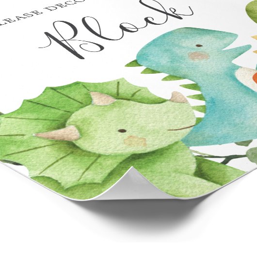 恐竜の赤ん飾坊がブロック記号 ポスター (角)