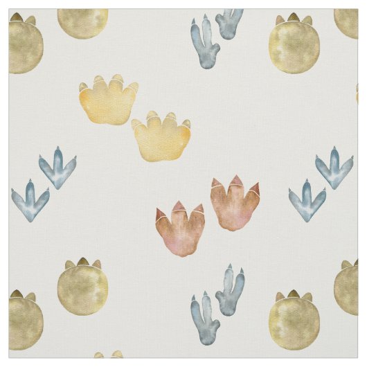 恐竜の足跡を持つ生地 ファブリック (見本)