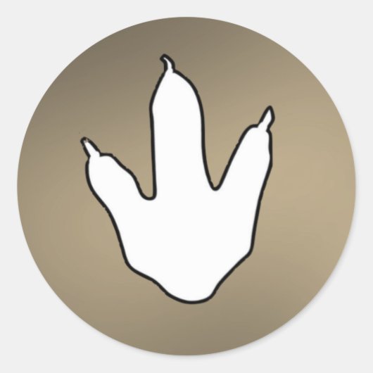 恐竜の足跡 ラウンドシール (正面)