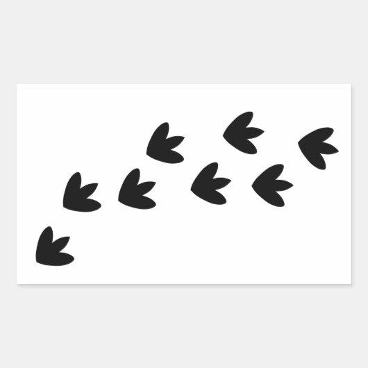 恐竜の足跡 長方形シール (正面)