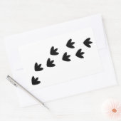 恐竜の足跡 長方形シール (封筒)