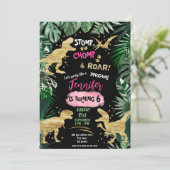 恐竜の轟音の誕生日パーティー 招待状 (スタンド正面)