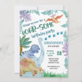 恐竜の轟音 – 誕生日パーティー少年たち任意の年齢 招待状 (正面)