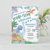 恐竜の轟音 – 誕生日パーティー少年たち任意の年齢 招待状 (スタンド正面)