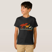 恐竜の進化Tレックス鶏ヴィンテージ Tシャツ (正面フル)