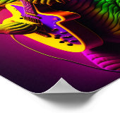 恐竜の遊ギターのポスタープリント ポスター (角)