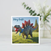 恐竜の遊ボール、ステゴサウルスの誕生日招待状 招待状 (スタンド正面)