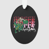 恐竜の運サンタクロースのクリスマス オーナメント (裏面)