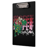 恐竜の運サンタクロースのクリスマス クリップボード (左)