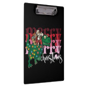 恐竜の運サンタクロースのクリスマス クリップボード (右)