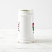 恐竜の運サンタクロースのクリスマス ビールジョッキ (中央)