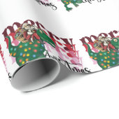 恐竜の運サンタクロースのクリスマス ラッピングペーパー (ロールコーナー)