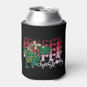 恐竜の運サンタクロースのクリスマス 缶クーラー (缶正面)
