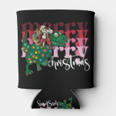 恐竜の運サンタクロースのクリスマス 缶クーラー (裏面)