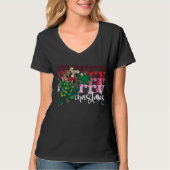 恐竜の運サンタクロースのクリスマス Tシャツ (正面)