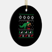 恐竜の醜いクリスマスおもしろいクリスマス セラミックオーナメント (右)