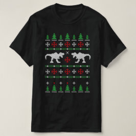 恐竜の醜いクリスマスセーター Tシャツ