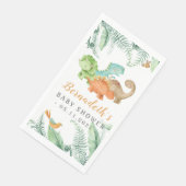 恐竜の野生の赤ちゃんシャワーナプキン (コーナー)