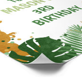 恐竜の金ゴールド葉少年ジャングル歓迎サイン ポスター (角)