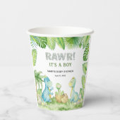 恐竜の雄叫び おとこの赤ちゃん歓迎シャワー 紙コップ (裏面)