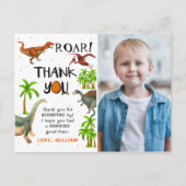 恐竜の雄叫び ジャングル誕生日写真 ありがとう ポストカード (正面)