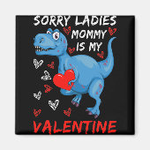 恐竜の青いごめんなさいママは私のバレンタイン マグネット (正面)