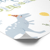 恐竜の青い少年ボホ誕生日を採用する ポスター (角)