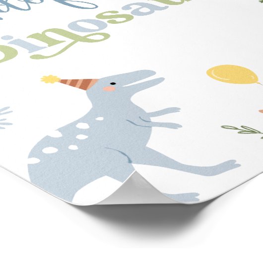 恐竜の青い少年ボホ誕生日を採用する ポスター (角)