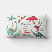 恐竜の青い赤ん坊のシャワーママになるパーティー ランバークッション (裏面)