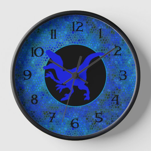 恐竜の青い隠れ家 壁時計 (正面)