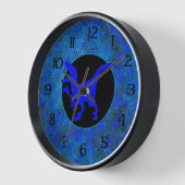 恐竜の青い隠れ家 壁時計 (傾斜)