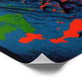 恐竜の青Tレックスピンクと緑の子供のポスター ポスター (角)