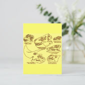 恐竜の頭蓋骨 ポストカード (スタンド正面)