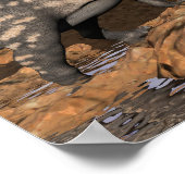 恐竜の風景 – 3D 描写 ポスター (角)