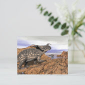 恐竜の風景 – 3D 描写 ポストカード (スタンド正面)