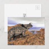 恐竜の風景 – 3D 描写 ポストカード (正面/裏面)