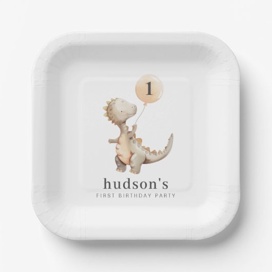 恐竜の風船 ペーパープレート (正面)