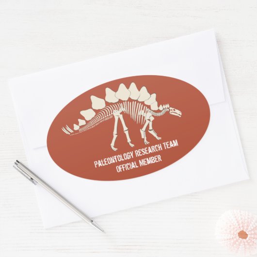 恐竜の骨の古生物学カスタマイズ可能バッジ 楕円形シール (封筒)