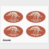 恐竜の骨の古生物学カスタマイズ可能バッジ 楕円形シール (シート)