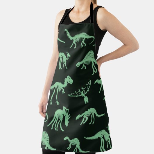 恐竜の骨ヴィンテージシルエットイラストレーション。 エプロン (インサイチュ)